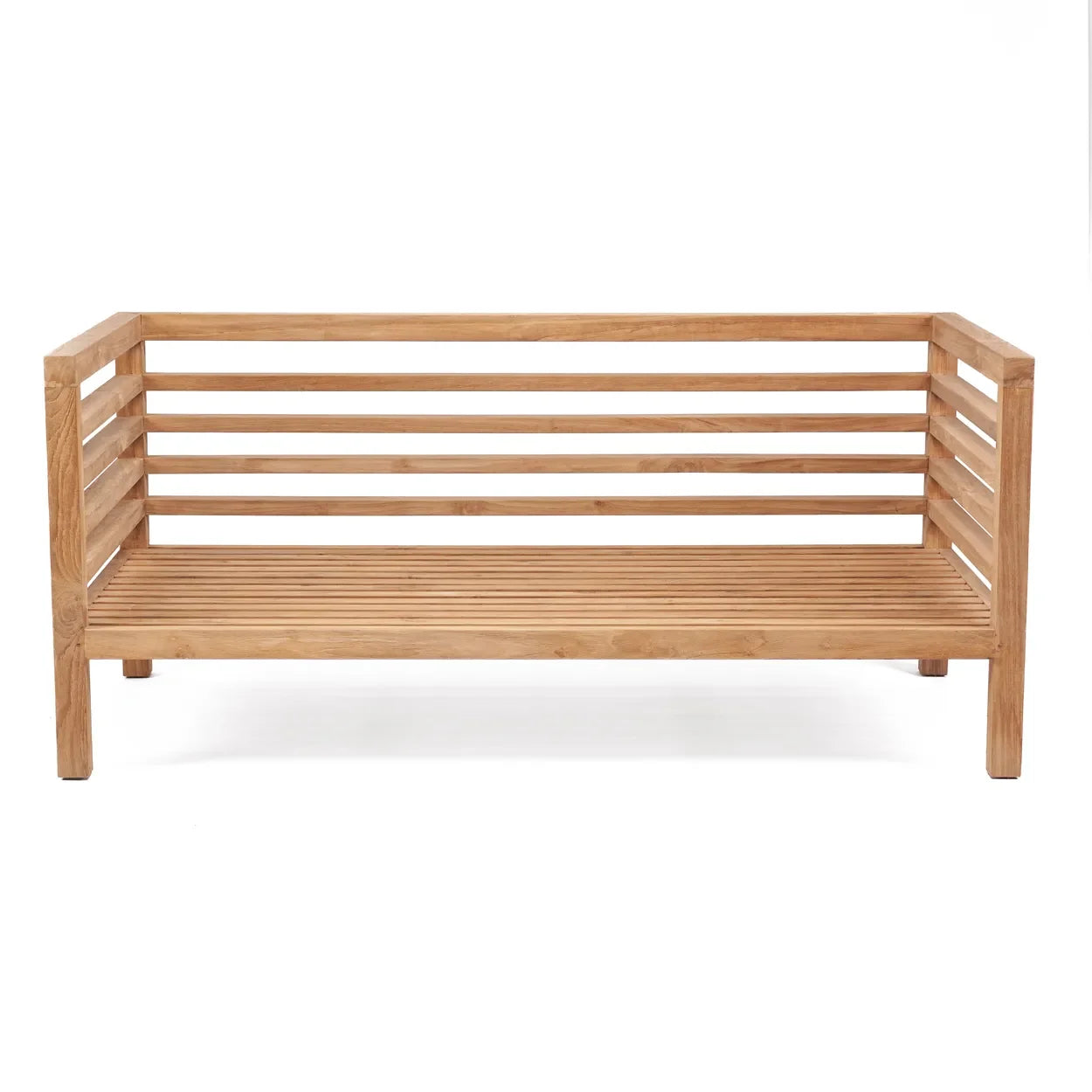 Canapé modulable de deux places en teck recyclé naturel 160cm extérieur