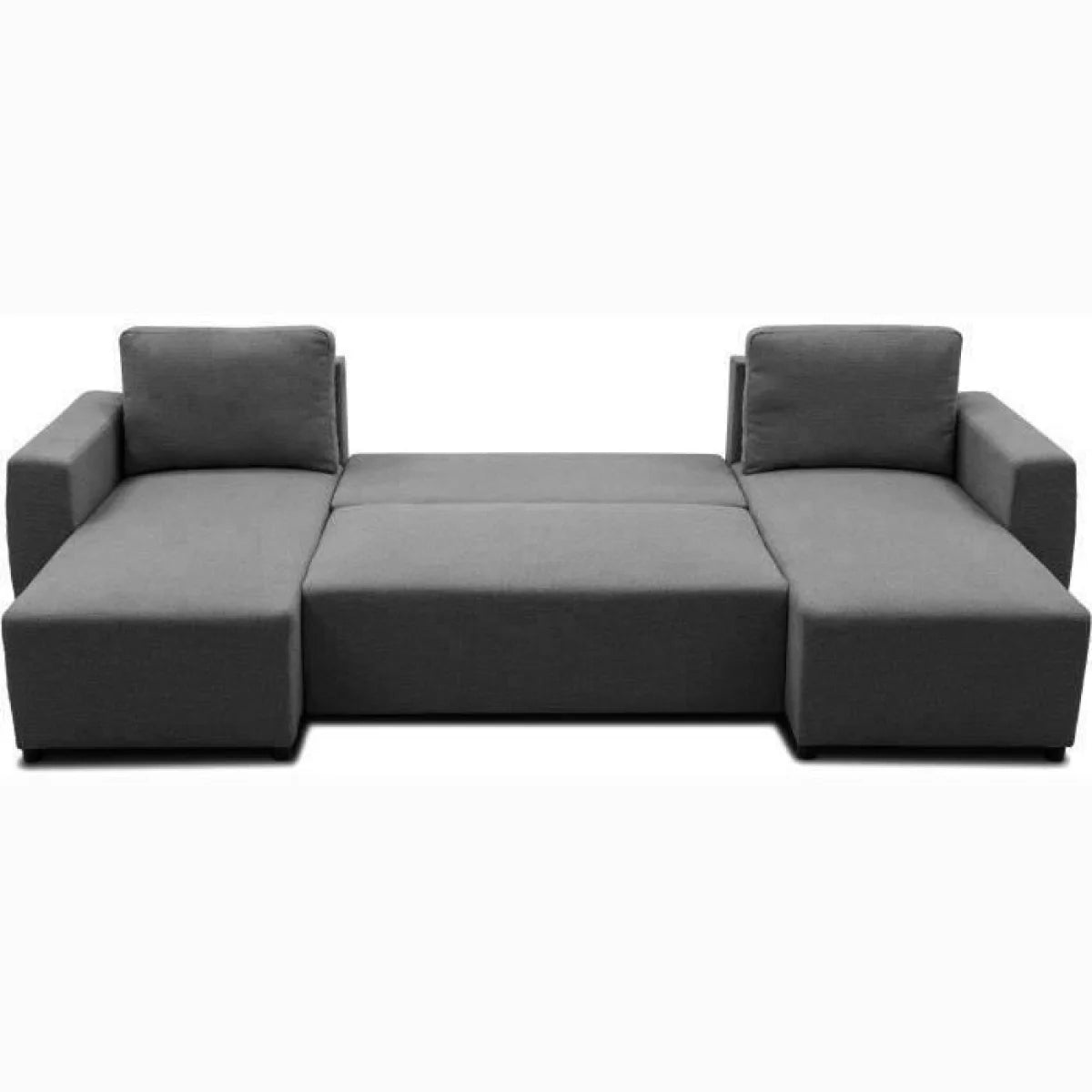 Canapé panoramique gris anthracite avec double méridienne, 297x155 cm