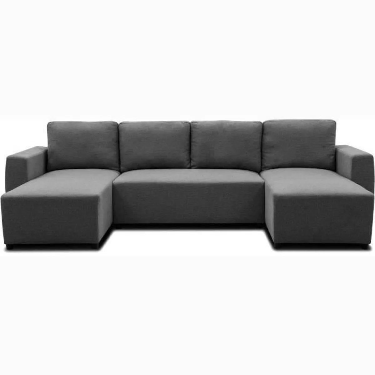 Canapé panoramique anthracite tissu double méridienne 297x155 cm