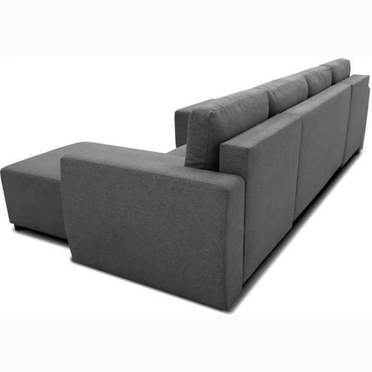Canapé panoramique gris modulaire avec ottoman et méridiennes