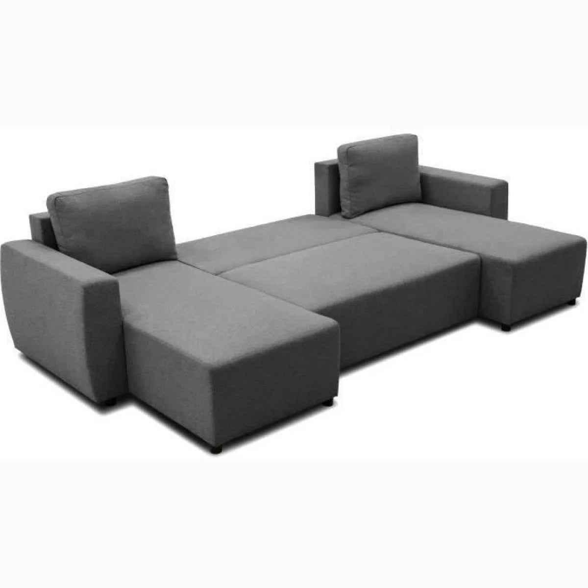Canapé panoramique anthracite 297x155 cm avec double méridienne