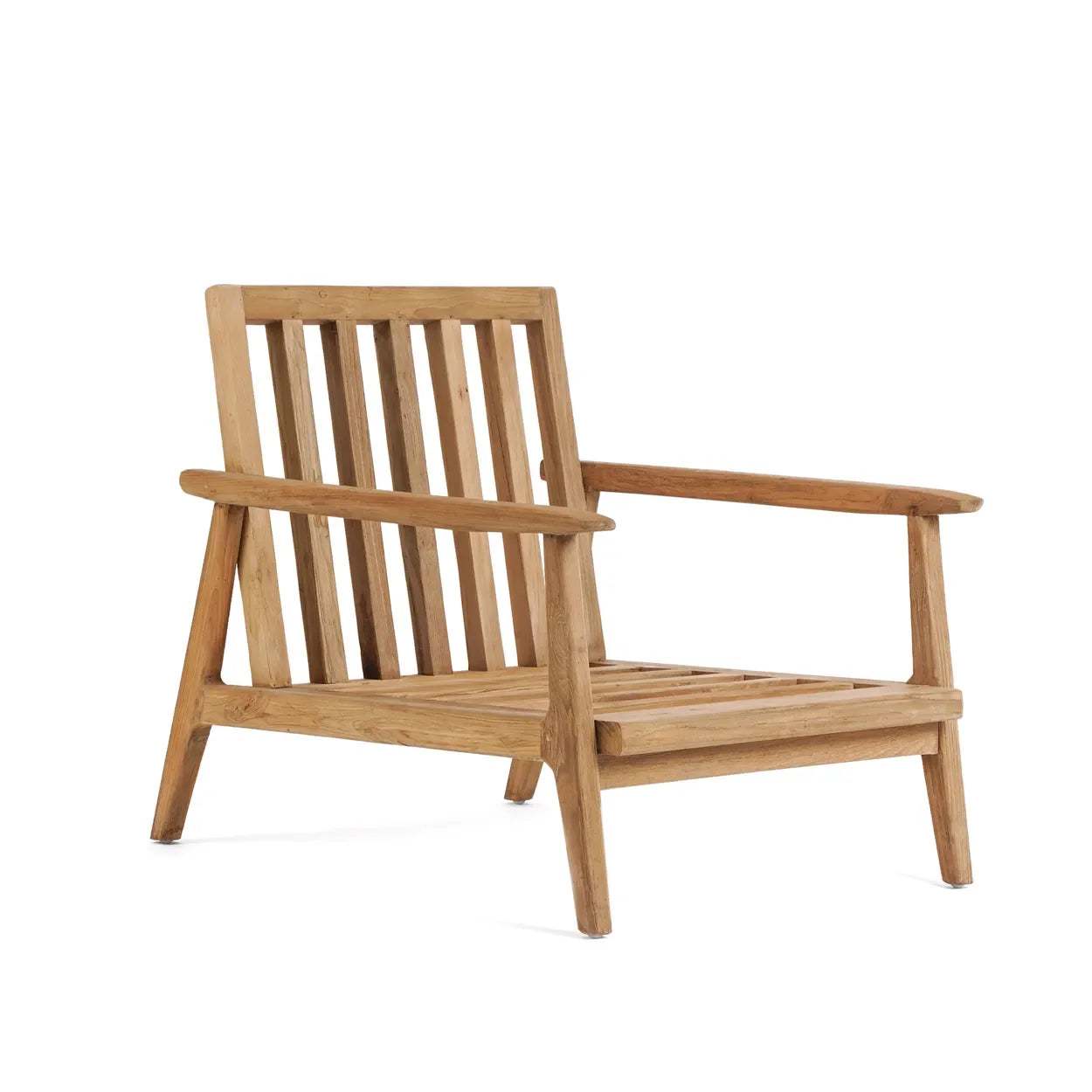 Fauteuil en teck recyclé avec lattes en bois pour extérieur