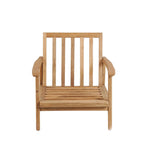 Fauteuil en teck recyclé avec finition naturelle pour extérieur