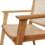 Paire de chaises en bois clair cannage accoudoirs finition naturelle