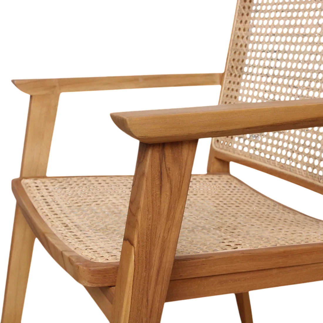 Paire de chaises en bois clair cannage accoudoirs finition naturelle