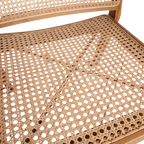 Chaise en bois et cannage beige à motif treillis, set de 2 avec accoudoirs