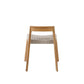 Chaise en bois recyclé avec siège tissé pour salle à manger vue de dos