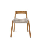 Chaise de salle à manger en bois recyclé avec siège tissé