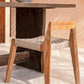 Chaise en bois recyclé avec siège tissé pour salle à manger extérieur