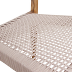 Chaise en bois de teck naturel avec assise tressée corde beige