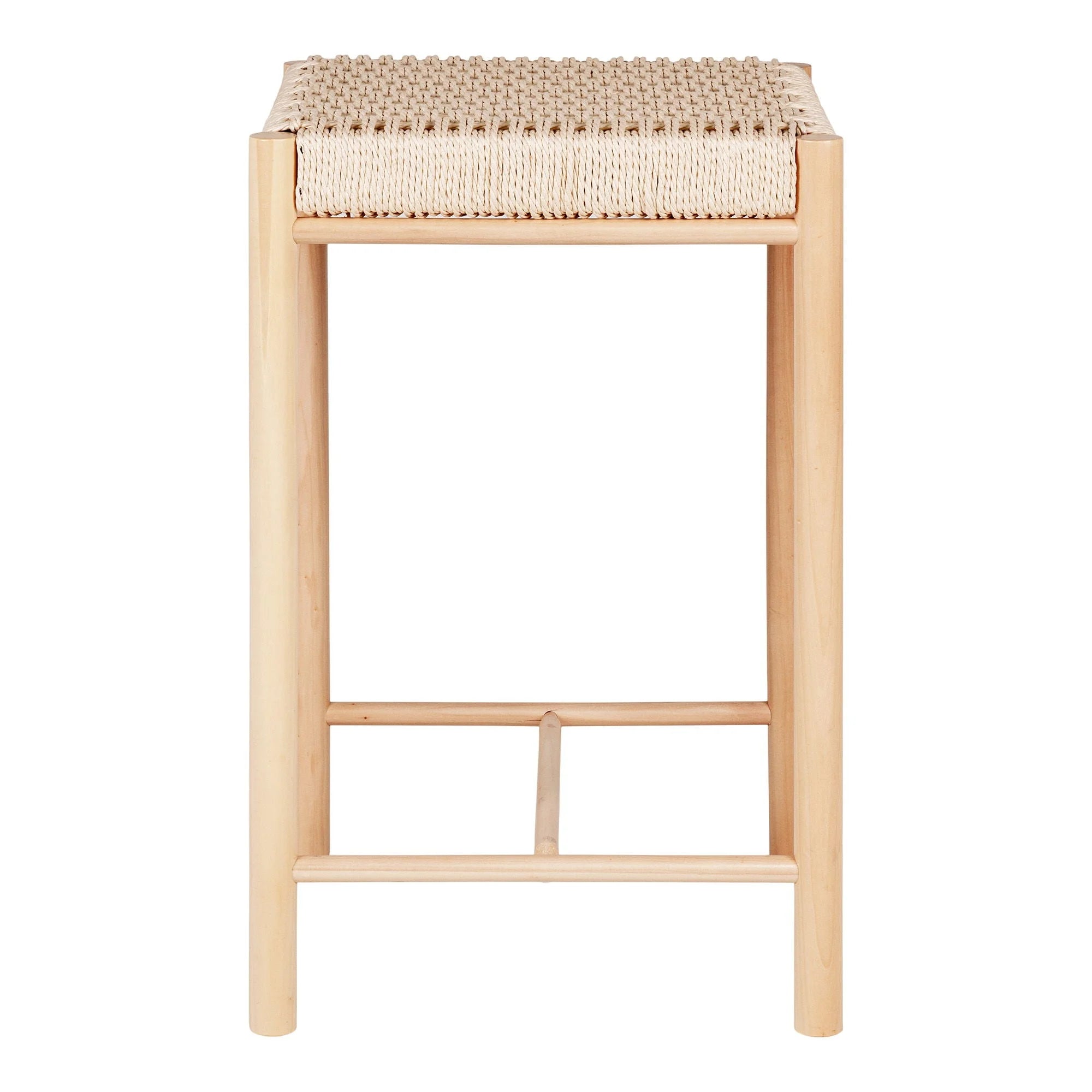 Tabouret en bois avec siège en rotin naturel pour la chaise de comptoir en bois et rotin