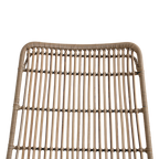 Dossier de chaise en rotin naturel tissé beige, cadre arrondi texturé