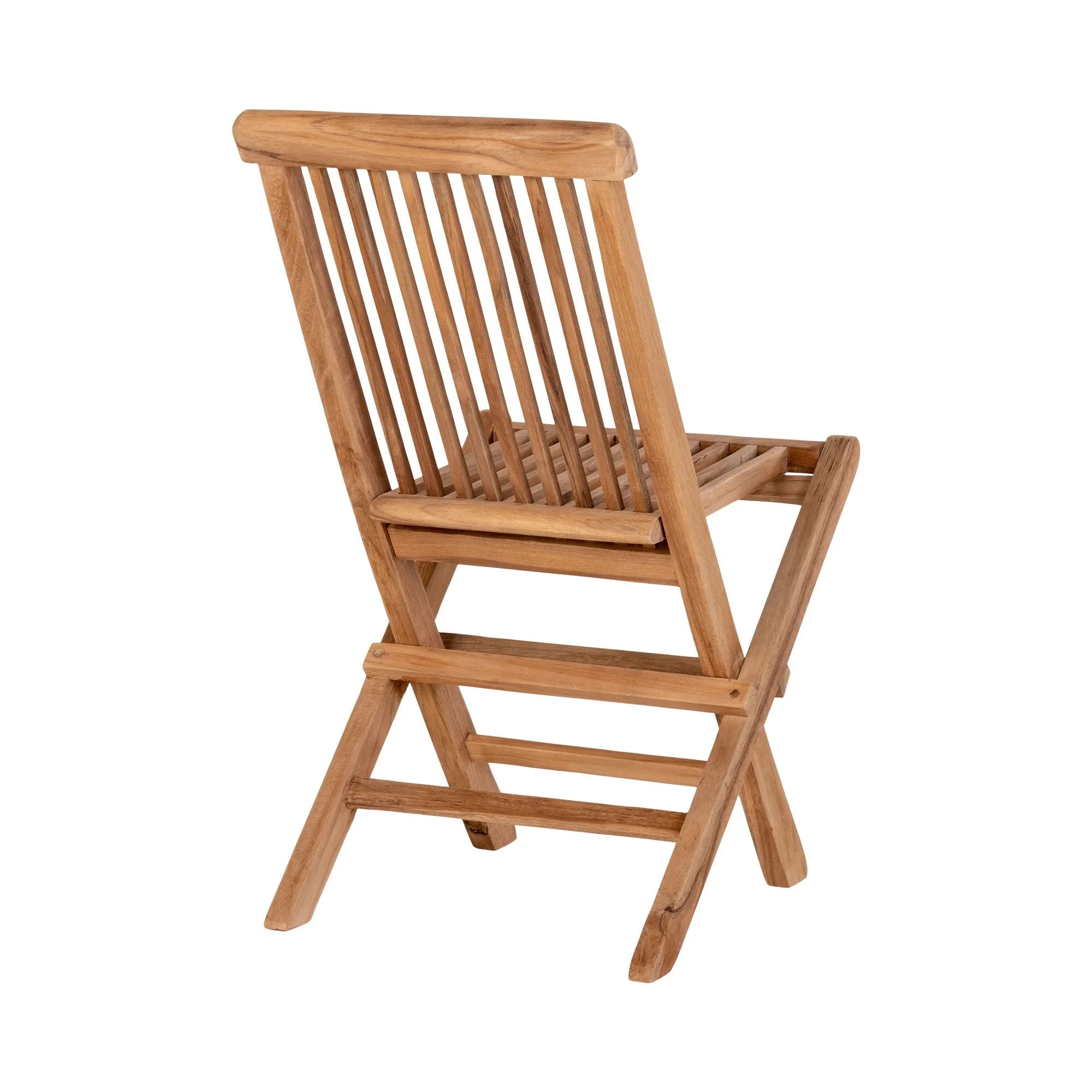 Chaise enfant en teck pliable et naturel, lot de 2, mobilier élégant et pratique