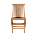 Chaise enfant en teck pliable en bois naturel, lot de 2 pour intérieur ou extérieur
