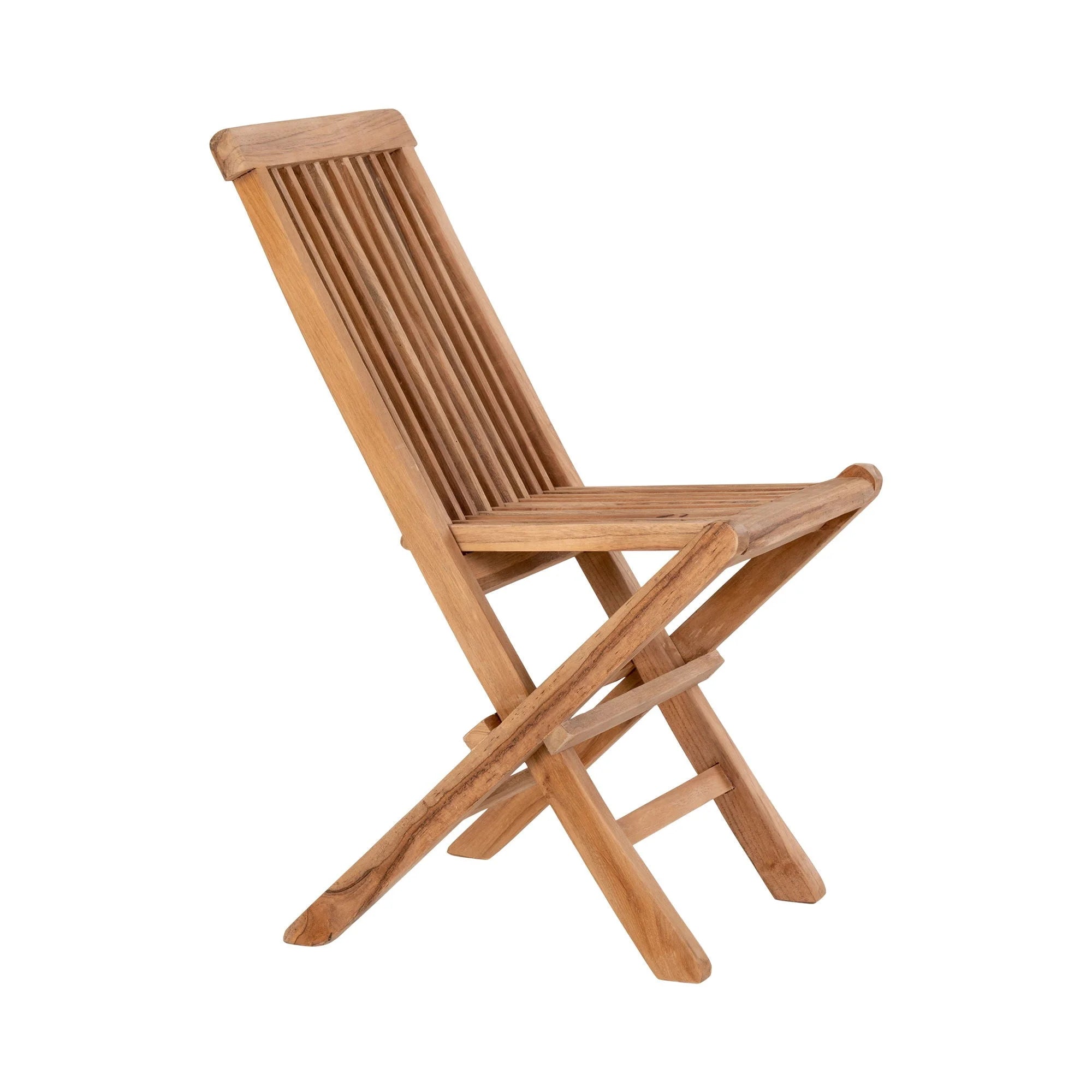 Chaise enfant en teck pliable naturelle lot de 2, siège en bois pliant design moderne