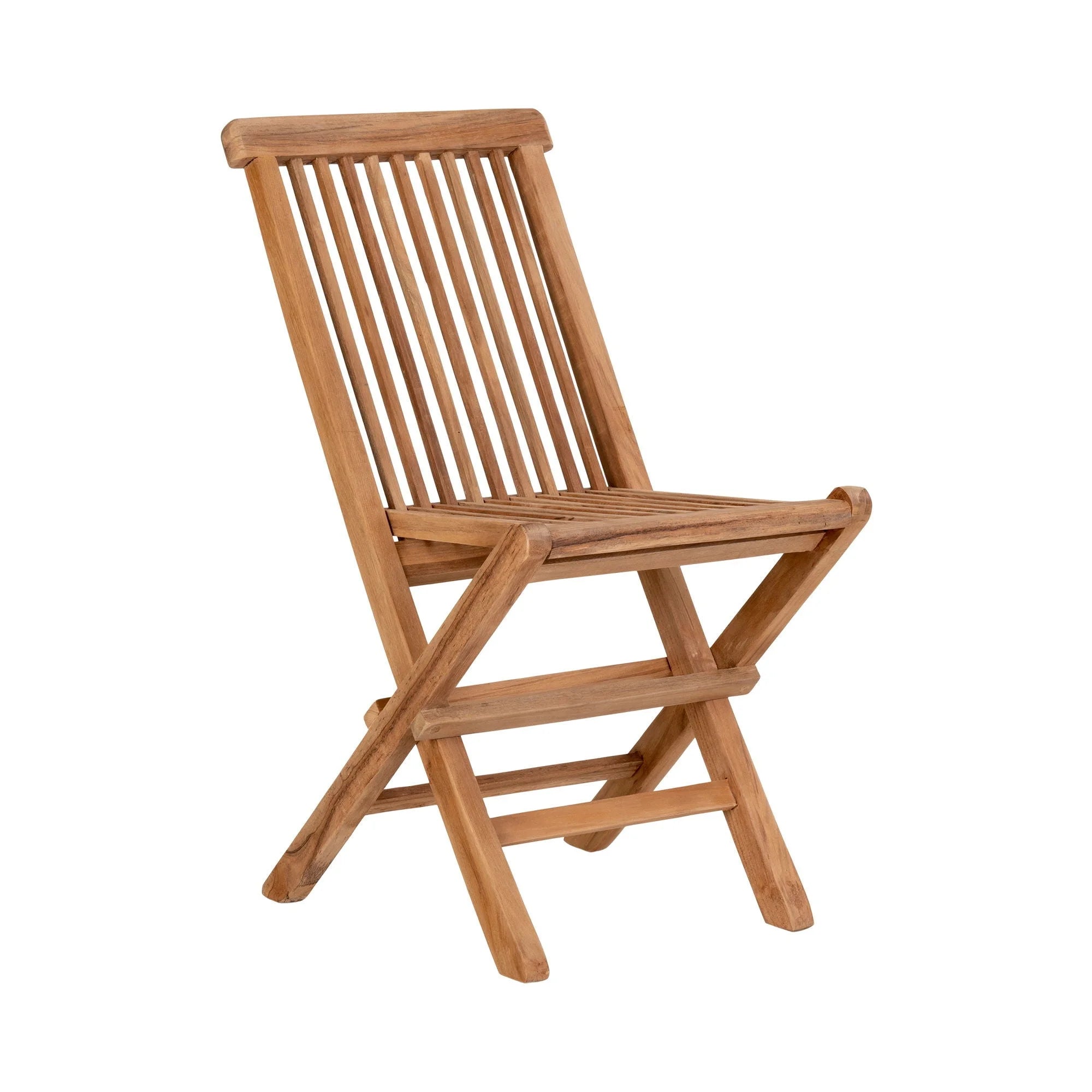 Chaise enfant en teck pliable en bois naturel, lot de 2 pour enfants et bébés