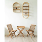Lot de 2 chaises pliables en teck naturel pour enfant