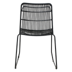 Chaise de jardin noire en rotin synthétique et métal, lot de 2