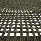 Chaise de jardin en teck clair et corde vert olive tissée, lot de 2