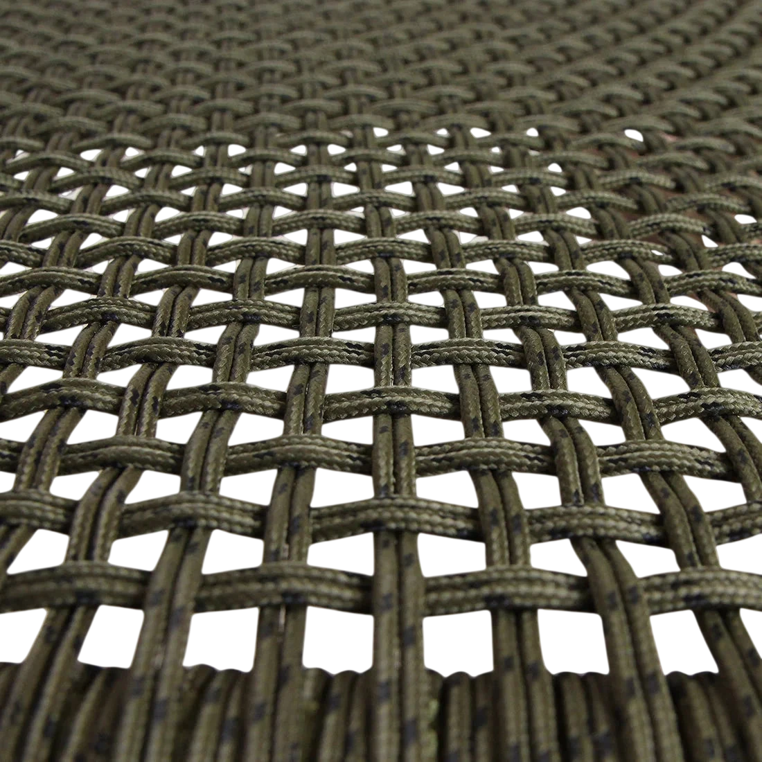 Chaise de jardin en teck clair et corde vert olive tissée, lot de 2