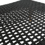 Chaise de jardin en teck recyclé et corde noire tissée synthétique avec accoudoirs, lot de 2