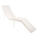 Chaise longue en teck et coton avec coussin blanc crème moderne