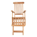 Chaise longue en teck clair pliable, dossier réglable, 150x60 cm