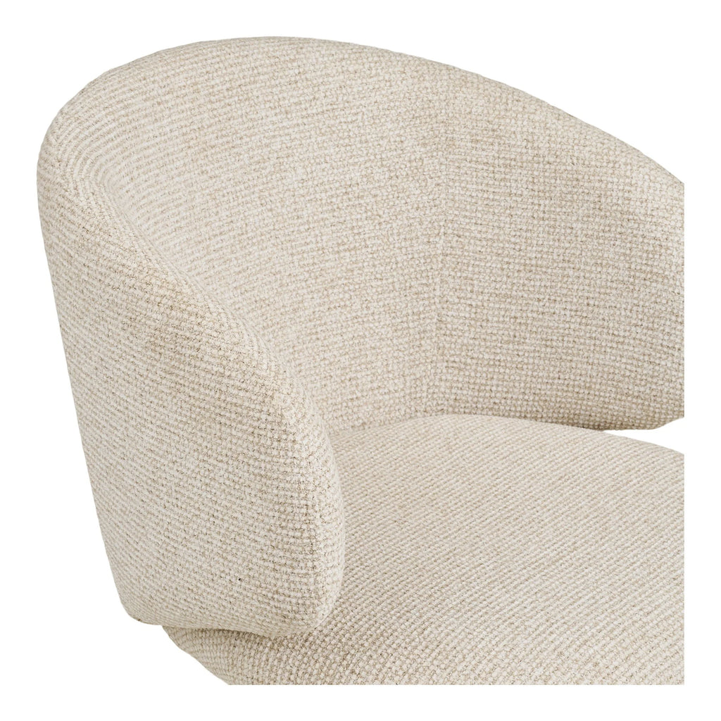 Lot de 2 chaises pivotantes en tissu bouclé sable pour salle à manger