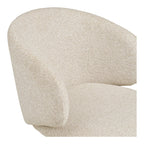 Lot de 2 chaises pivotantes en tissu bouclé sable pour salle à manger