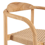 Chaise en bois avec siège tressé pour la salle à manger Amaya Naturelle Extérieure