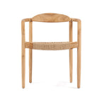 Chaise en bois avec siège tissé pour salle à manger Amaya Naturelle Extérieure