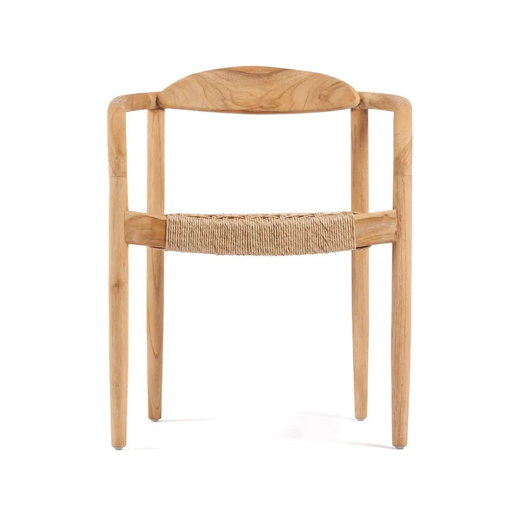 Chaise en bois avec siège tissé pour salle à manger Amaya Naturelle Extérieure