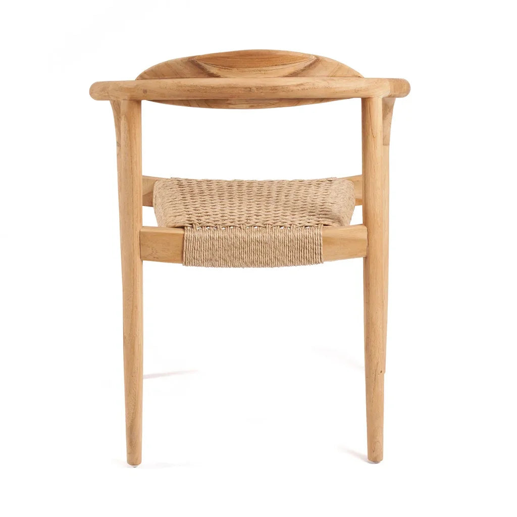 Chaise en bois avec dossier tissé pour la salle à manger Amaya Naturelle Extérieure