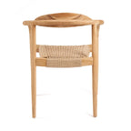Chaise en bois avec dossier tissé pour la salle à manger Amaya Naturelle Extérieure