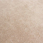 Chaise de salle à manger en teck avec tissu beige texturé moelleux