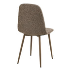 Chaise de salle à manger bouclée taupe beige avec pieds en métal, lot de 2