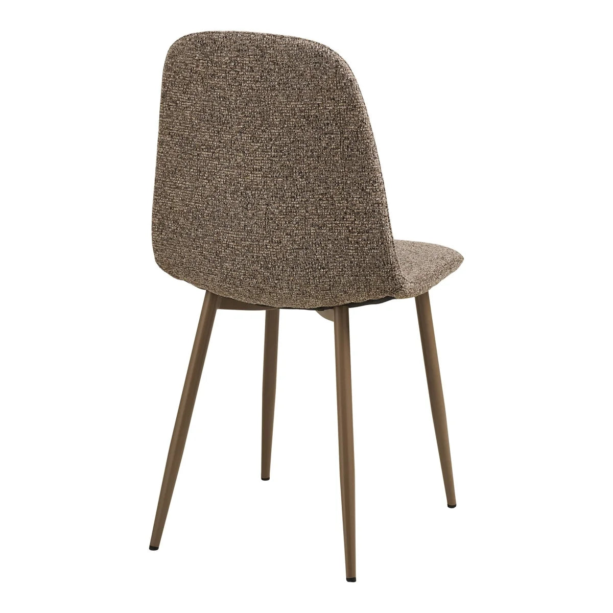 Chaise de salle à manger bouclée taupe beige avec pieds en métal, lot de 2