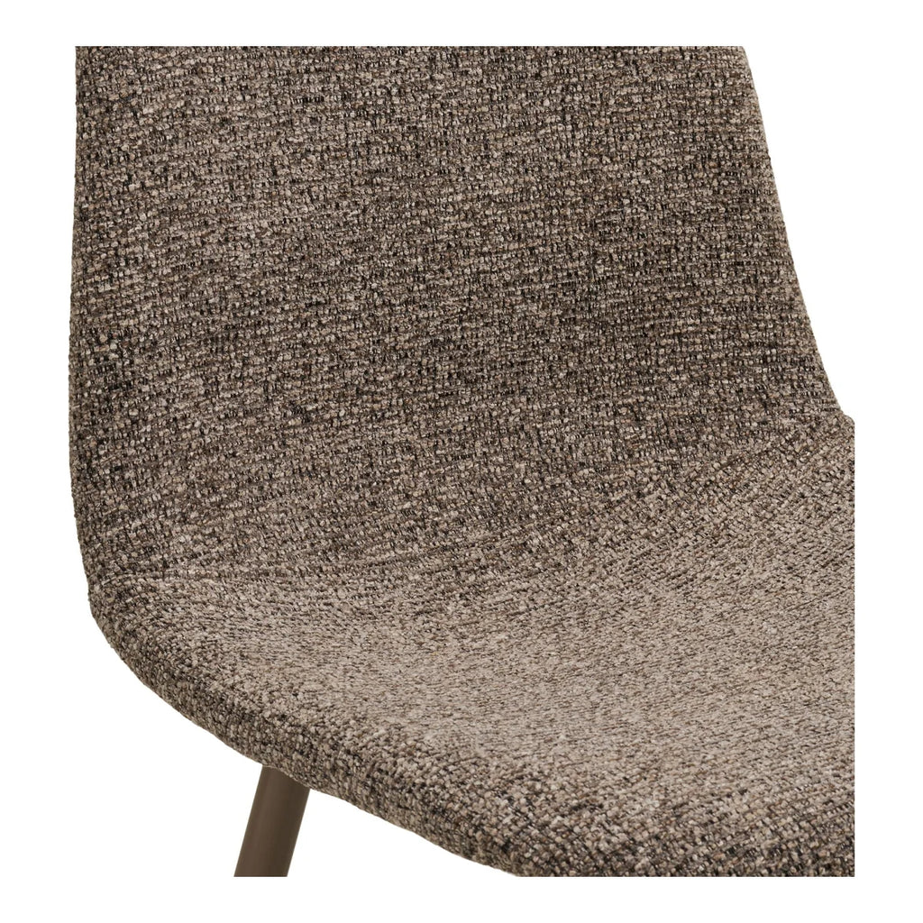 Chaise de salle à manger bouclée taupe beige, set de 2 avec pieds métal