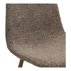 Chaise de salle à manger bouclée taupe beige, set de 2 avec pieds métal