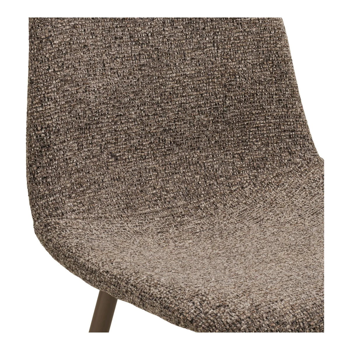 Chaise de salle à manger bouclée taupe beige, set de 2 avec pieds métal