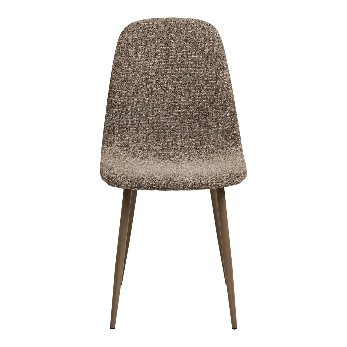 Chaise de salle à manger taupe beige avec siège texturé et pieds en métal