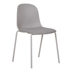 Chaise de salle à manger moderne blanche en polyester et acier, lot de 2