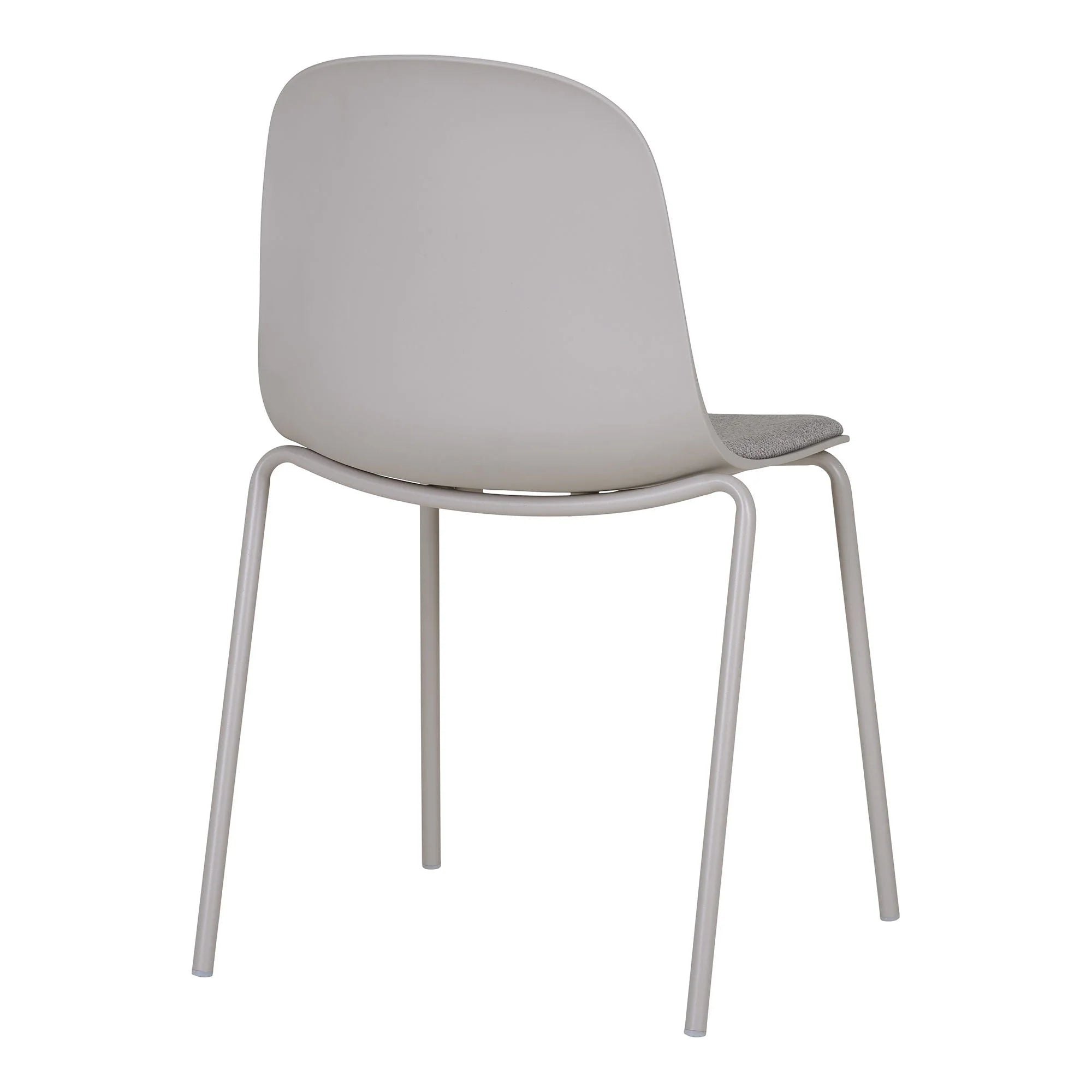 Chaise de salle à manger grise moderne en polyester et acier, lot de 2