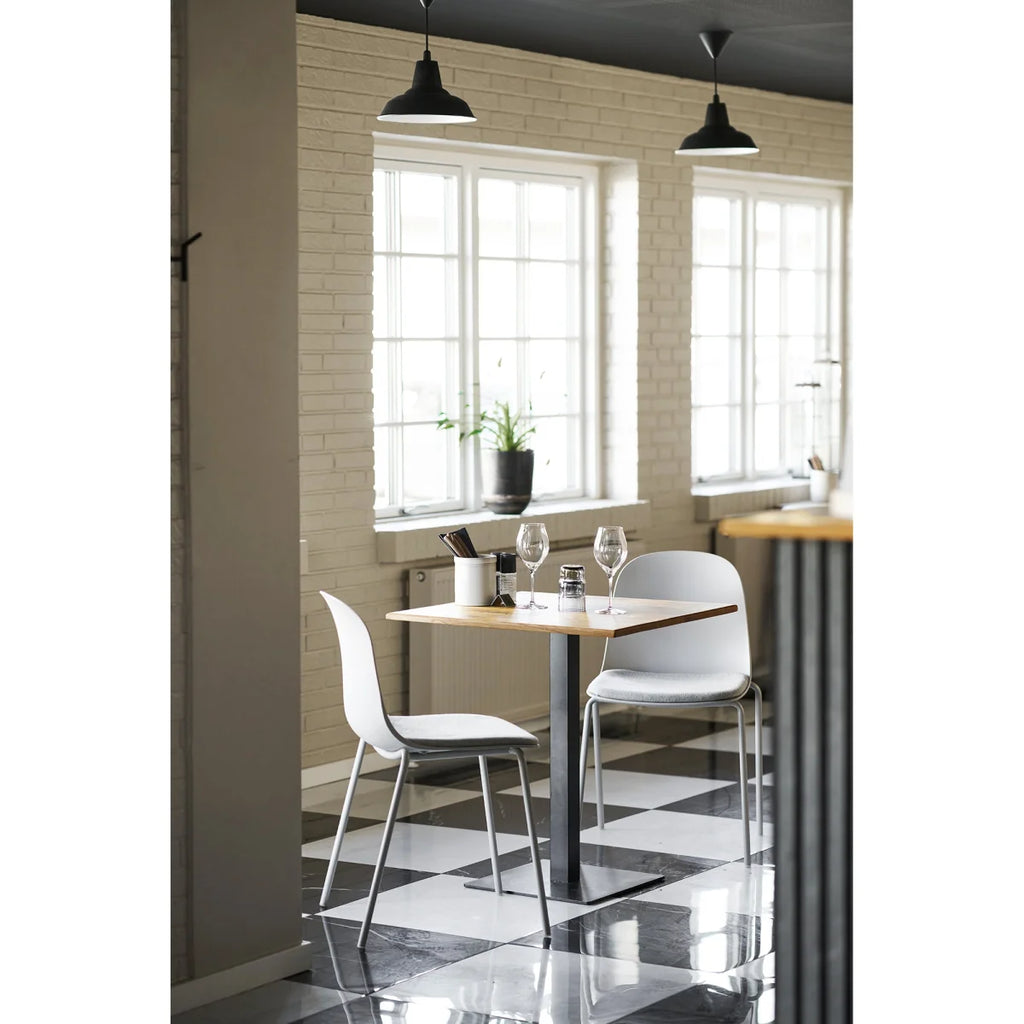 Chaise de salle à manger moderne en plastique blanc, polyester et acier, lot de 2