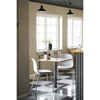 Chaise de salle à manger moderne en plastique blanc, polyester et acier, lot de 2