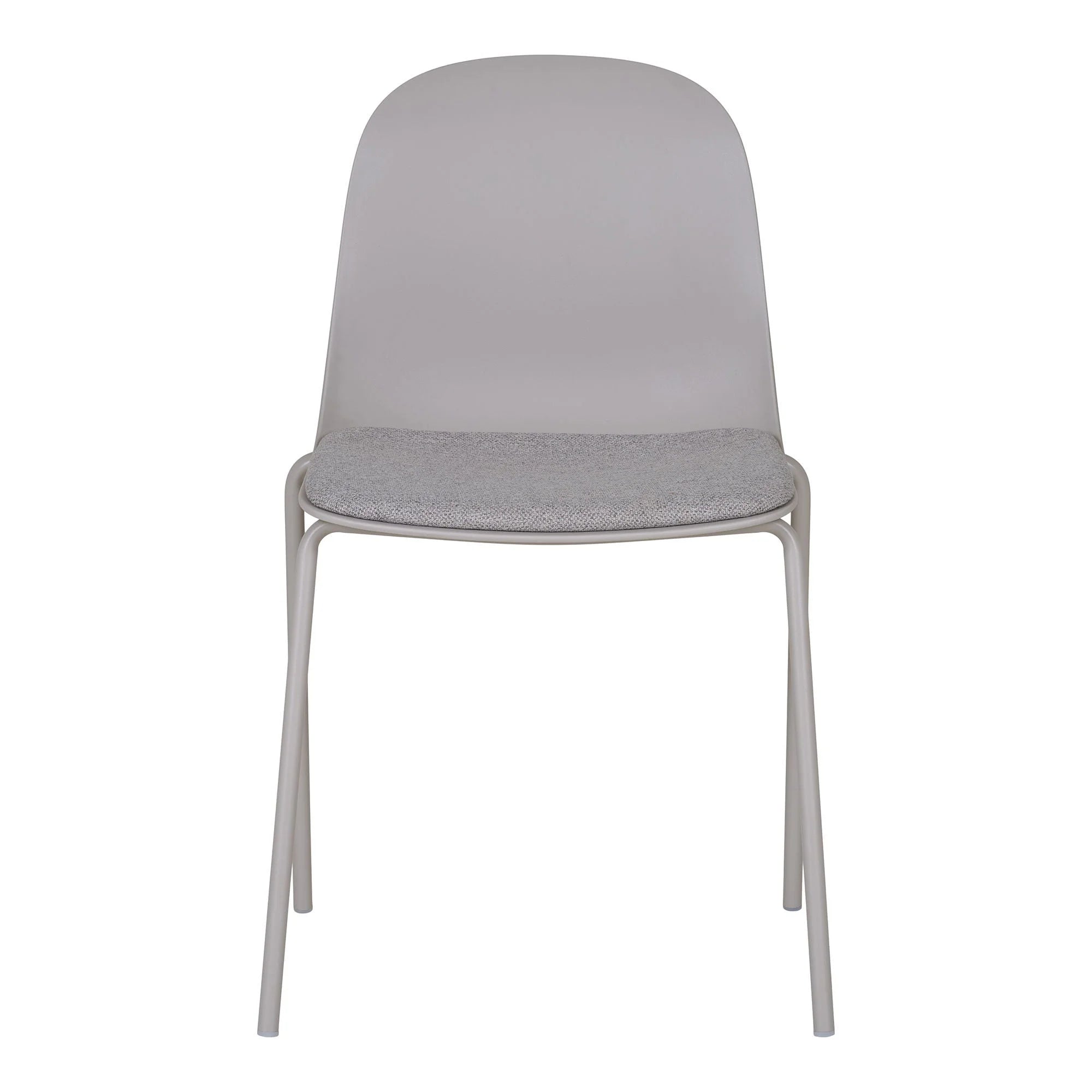 Chaise de salle à manger gris clair en polyester et acier, lot de 2