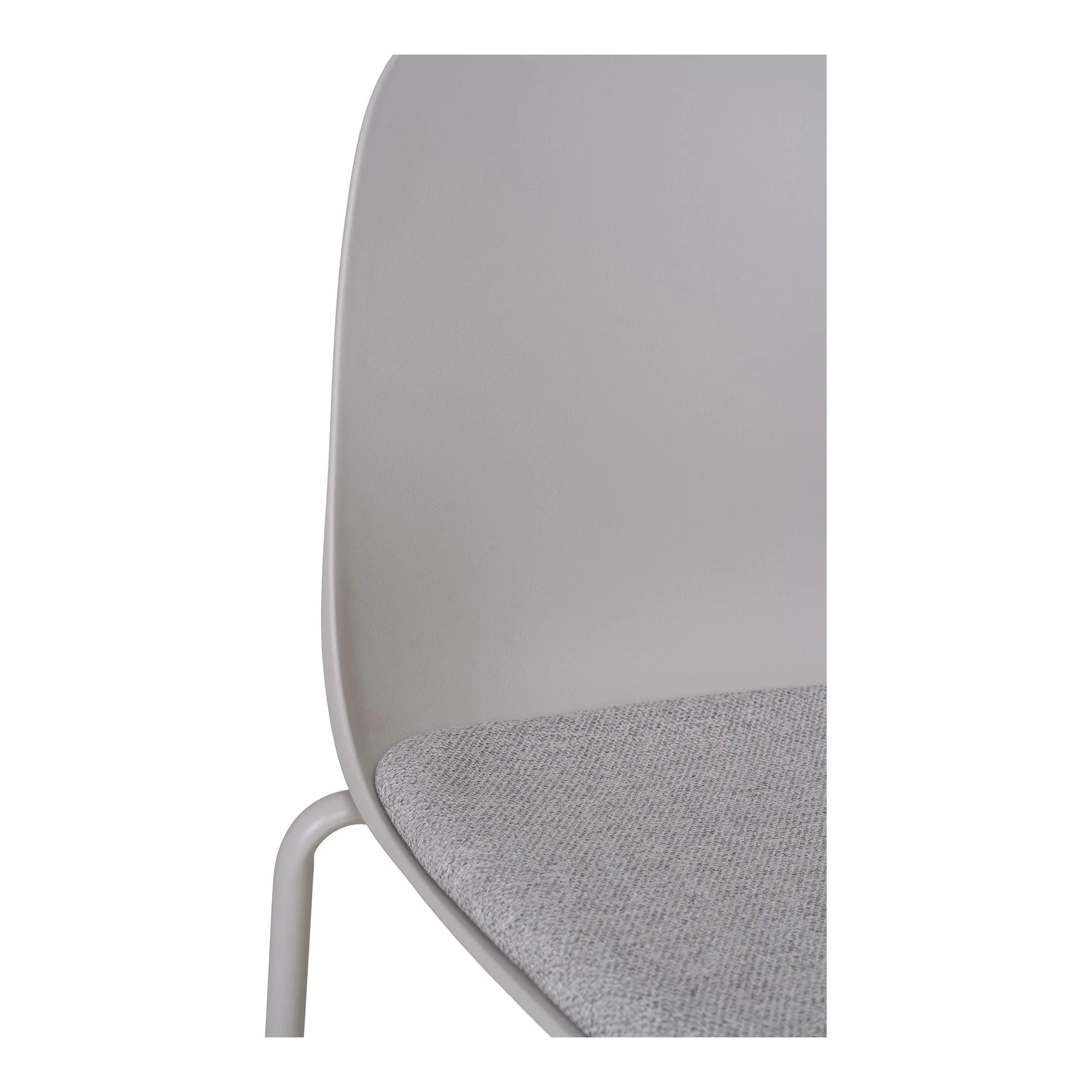 Fauteuil gris clair en polyester et acier, lot de 2, parfait pour la salle à manger