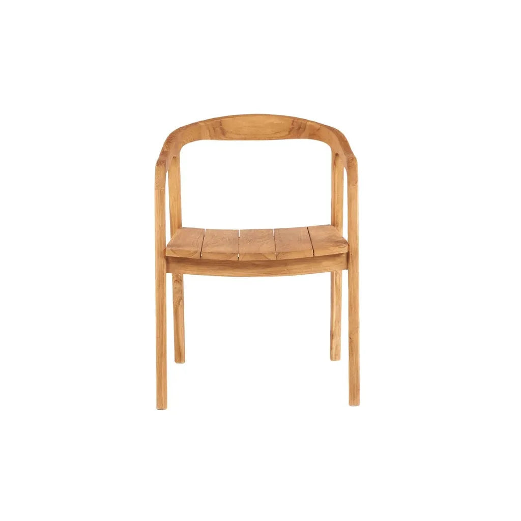 Chaise en bois avec dossier courbé pour La chaise de salle à manger Nihi Oka Extérieur