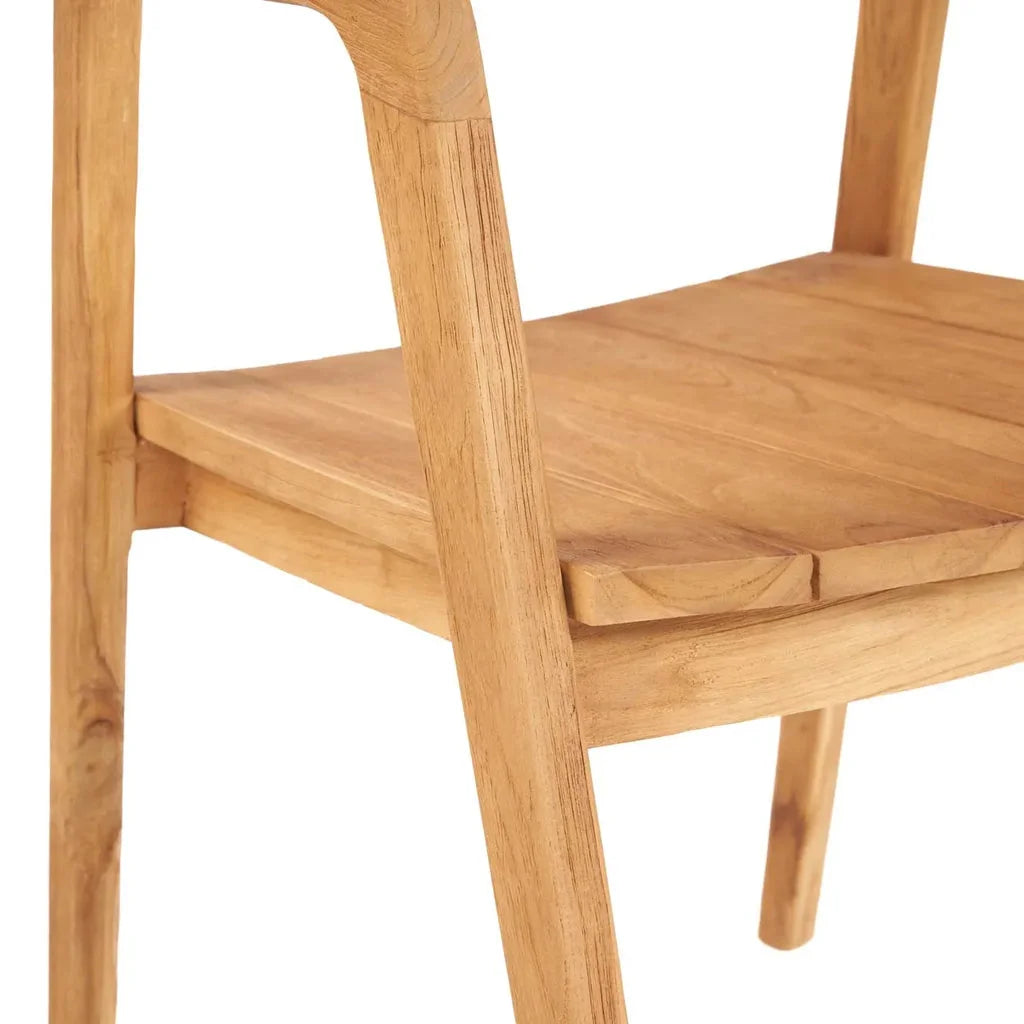 Assise et cadre en bois de la chaise de salle à manger Nihi Oka Extérieur