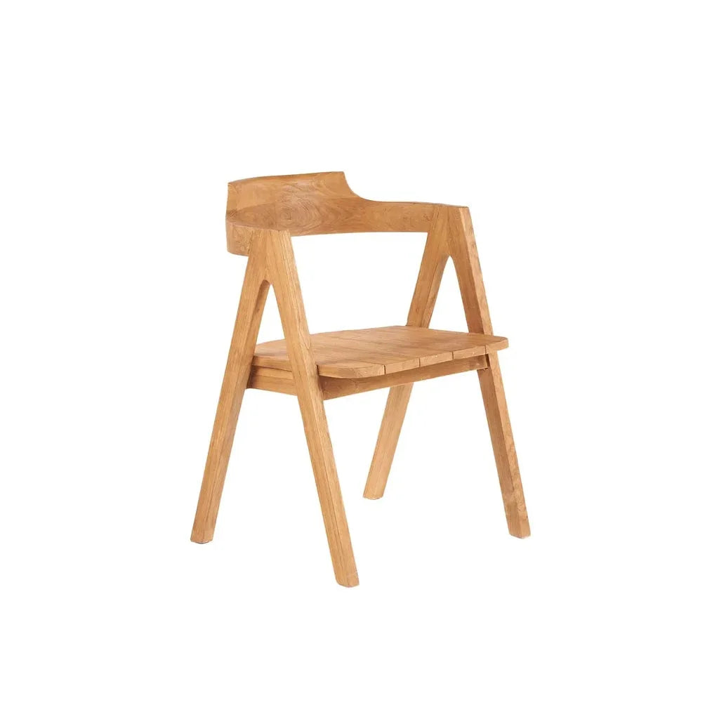 Chaise en bois avec accoudoirs pour salle à manger Nihi Sumba Extérieur